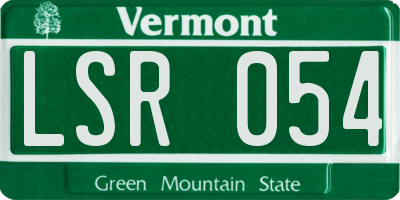 VT license plate LSR054