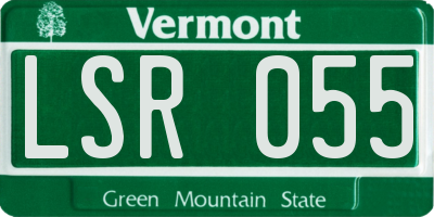 VT license plate LSR055