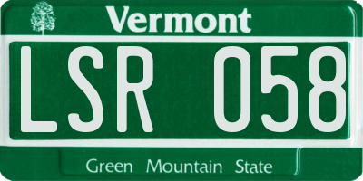 VT license plate LSR058