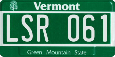 VT license plate LSR061