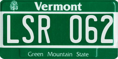 VT license plate LSR062