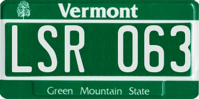 VT license plate LSR063