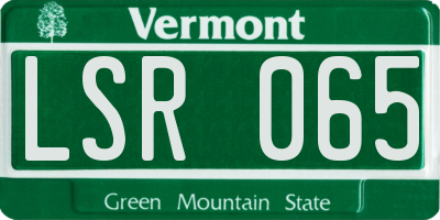 VT license plate LSR065