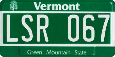 VT license plate LSR067