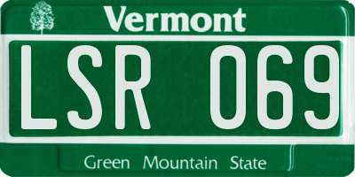 VT license plate LSR069