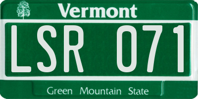 VT license plate LSR071