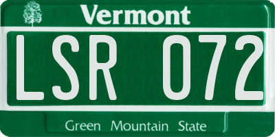 VT license plate LSR072