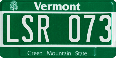 VT license plate LSR073