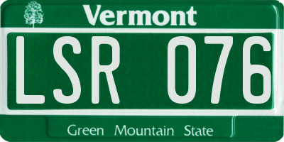 VT license plate LSR076