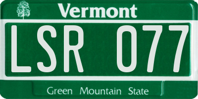 VT license plate LSR077