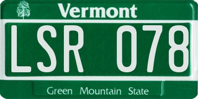 VT license plate LSR078