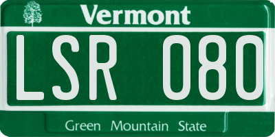 VT license plate LSR080