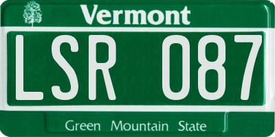 VT license plate LSR087