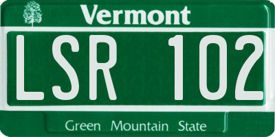 VT license plate LSR102
