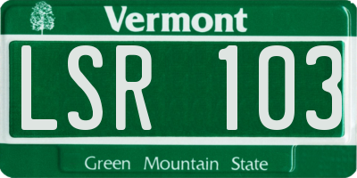 VT license plate LSR103