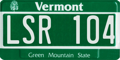 VT license plate LSR104