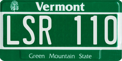 VT license plate LSR110