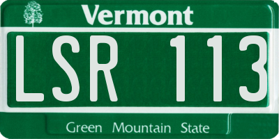 VT license plate LSR113