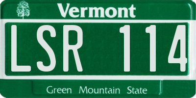VT license plate LSR114
