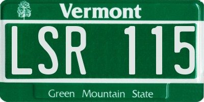 VT license plate LSR115
