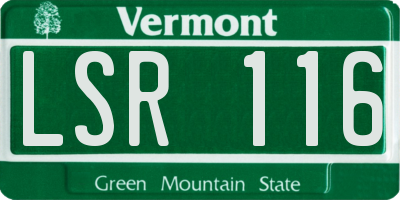 VT license plate LSR116