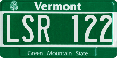 VT license plate LSR122