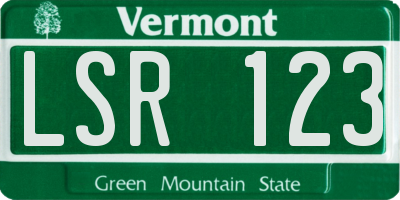 VT license plate LSR123