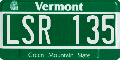 VT license plate LSR135