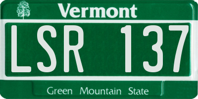 VT license plate LSR137
