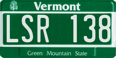 VT license plate LSR138