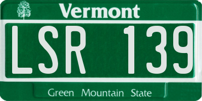 VT license plate LSR139
