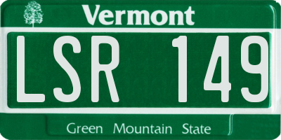 VT license plate LSR149