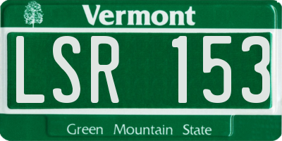 VT license plate LSR153