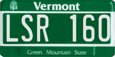 VT license plate LSR160
