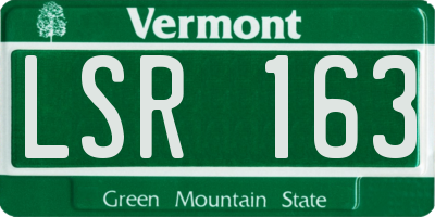 VT license plate LSR163
