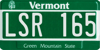 VT license plate LSR165
