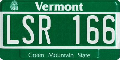 VT license plate LSR166