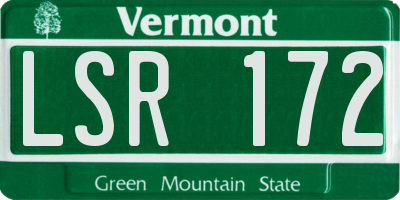 VT license plate LSR172