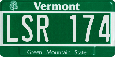 VT license plate LSR174