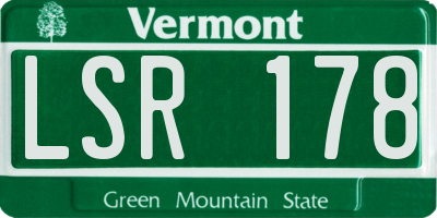 VT license plate LSR178