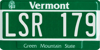 VT license plate LSR179