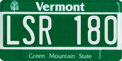VT license plate LSR180