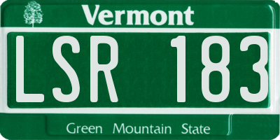 VT license plate LSR183