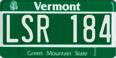 VT license plate LSR184