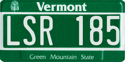 VT license plate LSR185