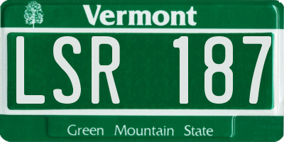 VT license plate LSR187