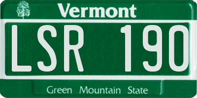 VT license plate LSR190