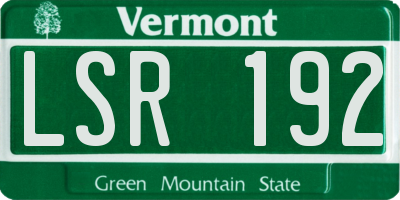 VT license plate LSR192