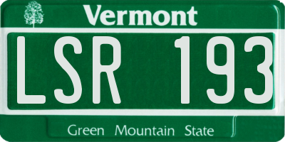 VT license plate LSR193