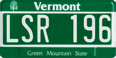 VT license plate LSR196
